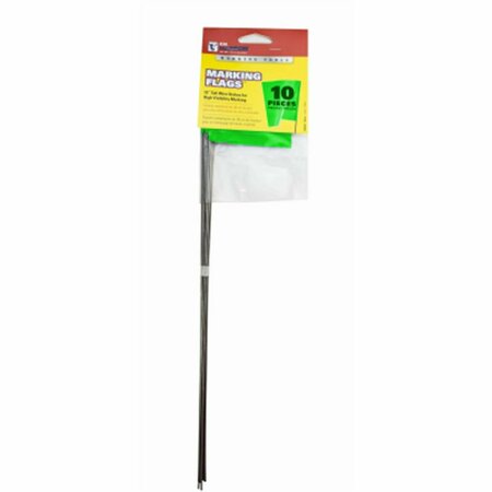 HEAT WAVE 15067 15 in. Lime Fluorescent Marking Stake Flag - Lime - 15 in., 10PK HE3856618